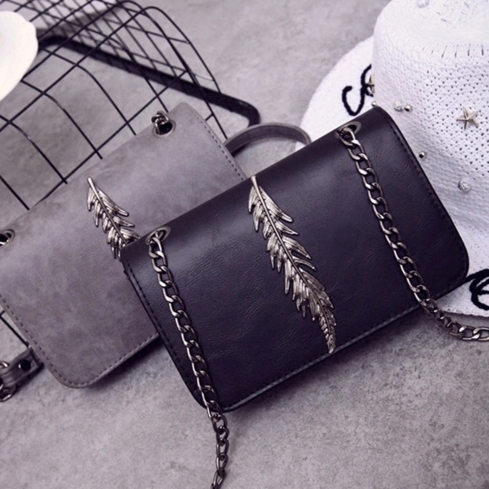 Gorgeous Black Leather Clutch / Purse / Bag